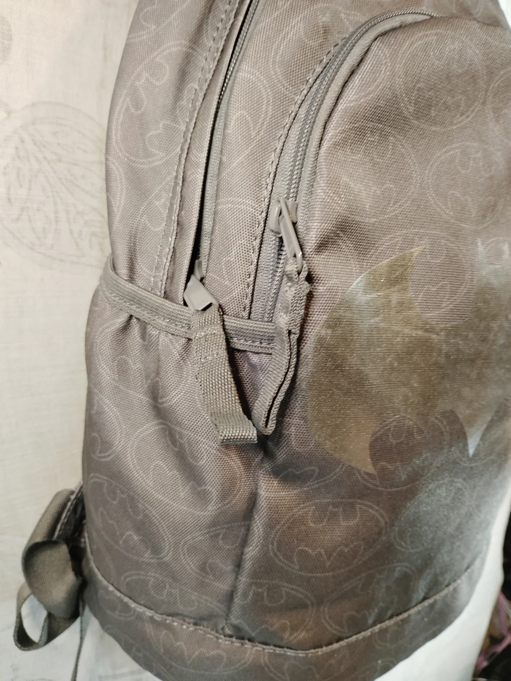 Gap Kids Grey Batman Backpack w/ Silver Logo